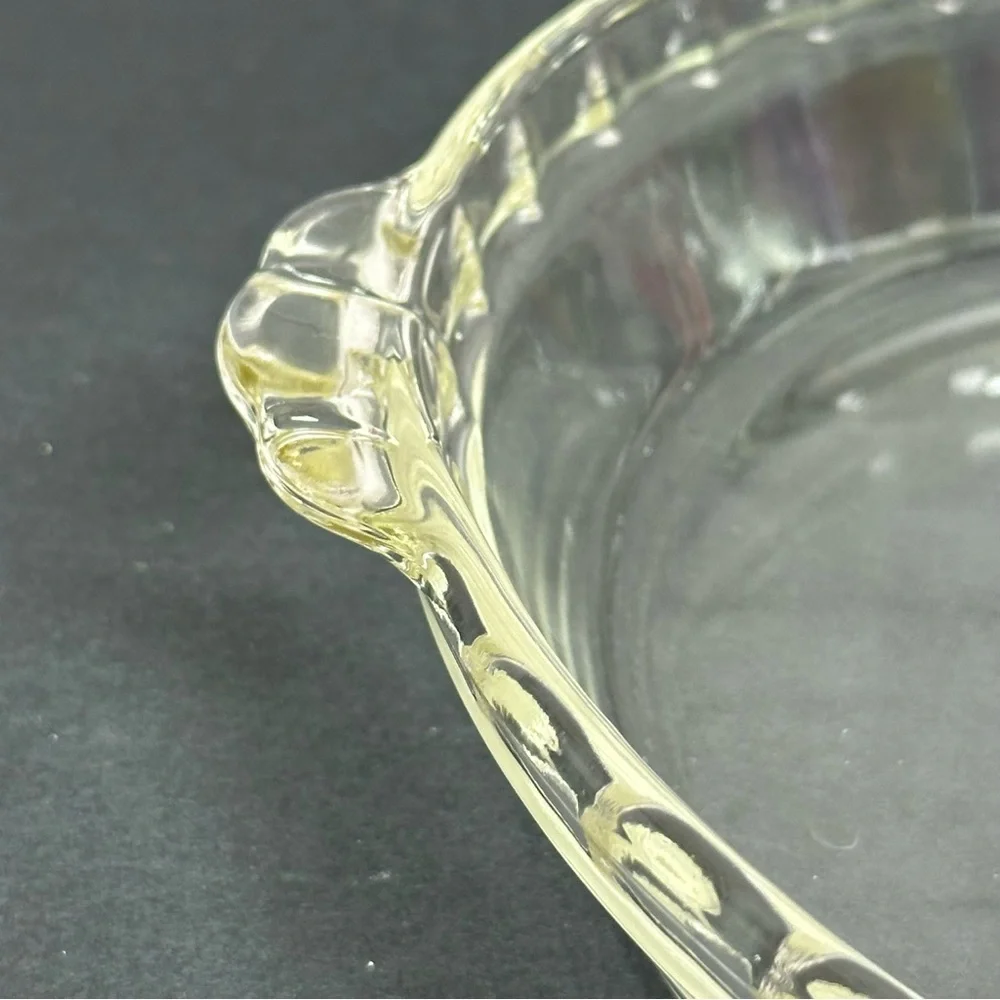 Pyrex Scalloped Edges Corning NY USA 10in Pie Clear Deep Dish Ovenware #229 VTG